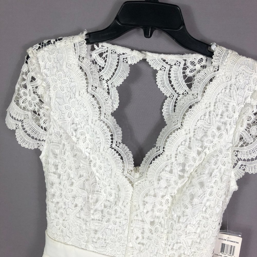 B Darlin White Blue Lace Dress Size 7/8 - Picture 2 of 11